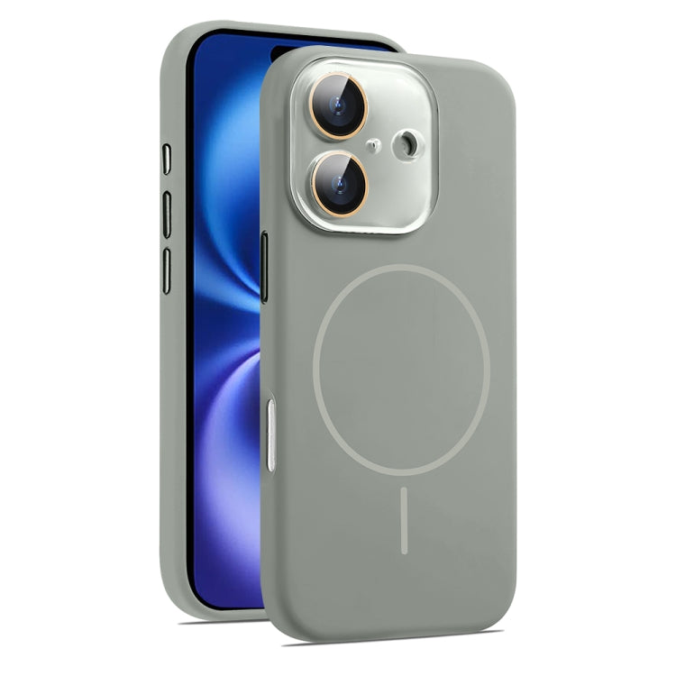 For iPhone 16 AG Fine Hole Liquid Silicone MagSafe Magnetic Phone Case