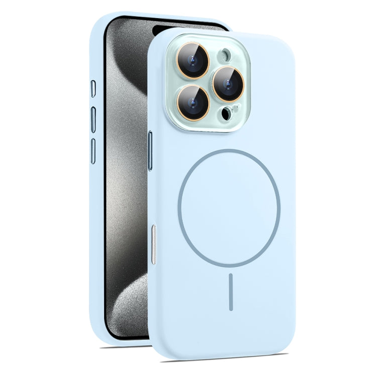 For iPhone 15 Pro Max AG Fine Hole Liquid Silicone MagSafe Magnetic Phone Case