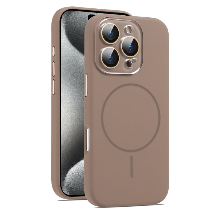 For iPhone 15 Pro Max AG Fine Hole Liquid Silicone MagSafe Magnetic Phone Case