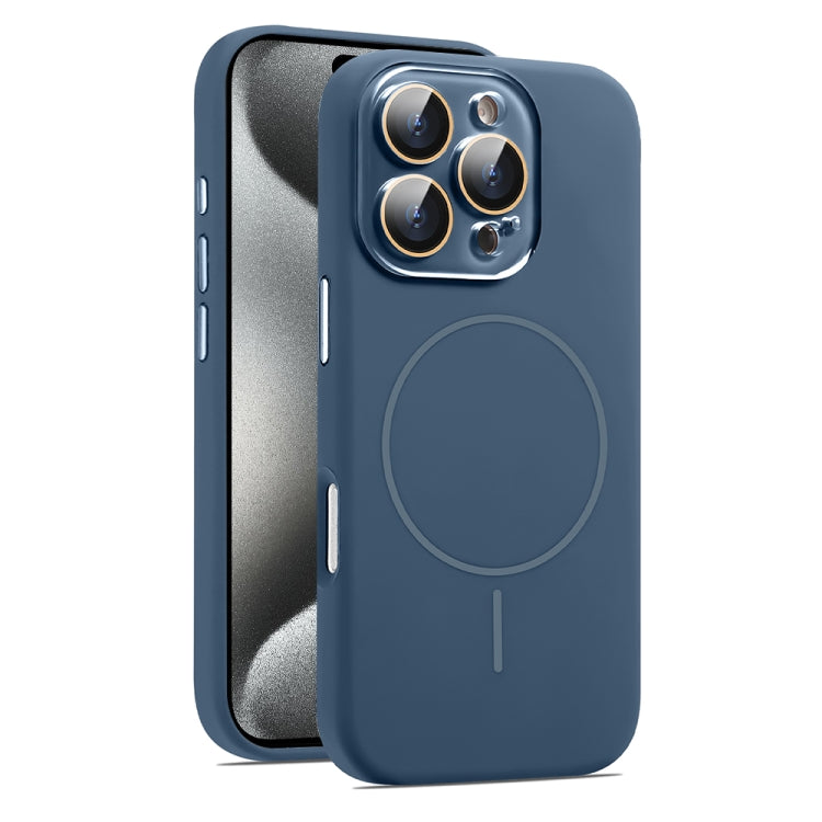 For iPhone 15 Pro Max AG Fine Hole Liquid Silicone MagSafe Magnetic Phone Case
