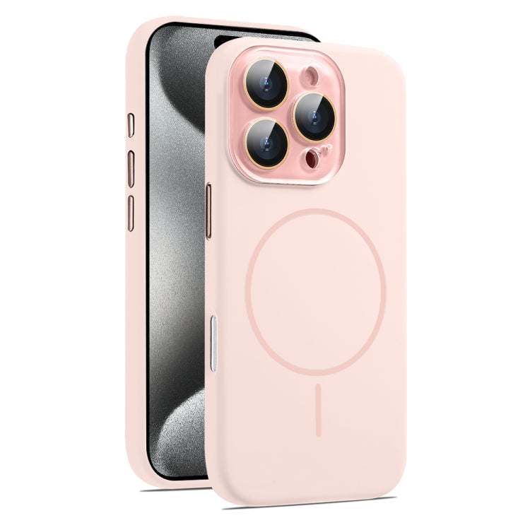 For iPhone 15 Pro Max AG Fine Hole Liquid Silicone MagSafe Magnetic Phone Case