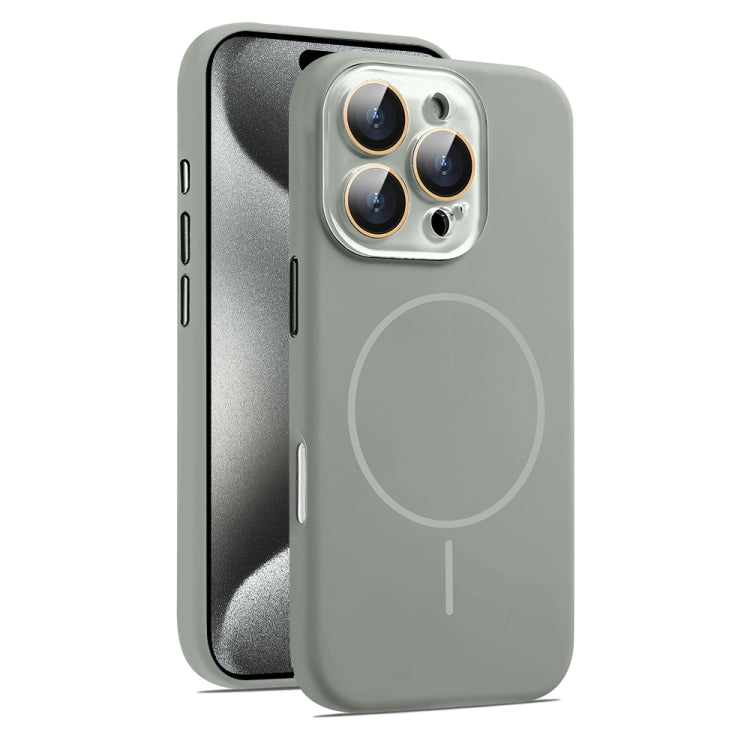 For iPhone 15 Pro Max AG Fine Hole Liquid Silicone MagSafe Magnetic Phone Case