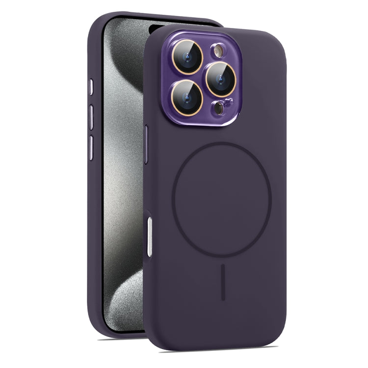 For iPhone 15 Pro AG Fine Hole Liquid Silicone MagSafe Magnetic Phone Case