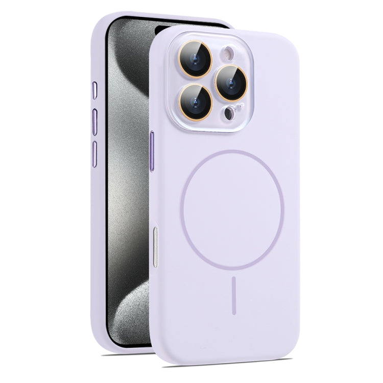 For iPhone 15 Pro AG Fine Hole Liquid Silicone MagSafe Magnetic Phone Case