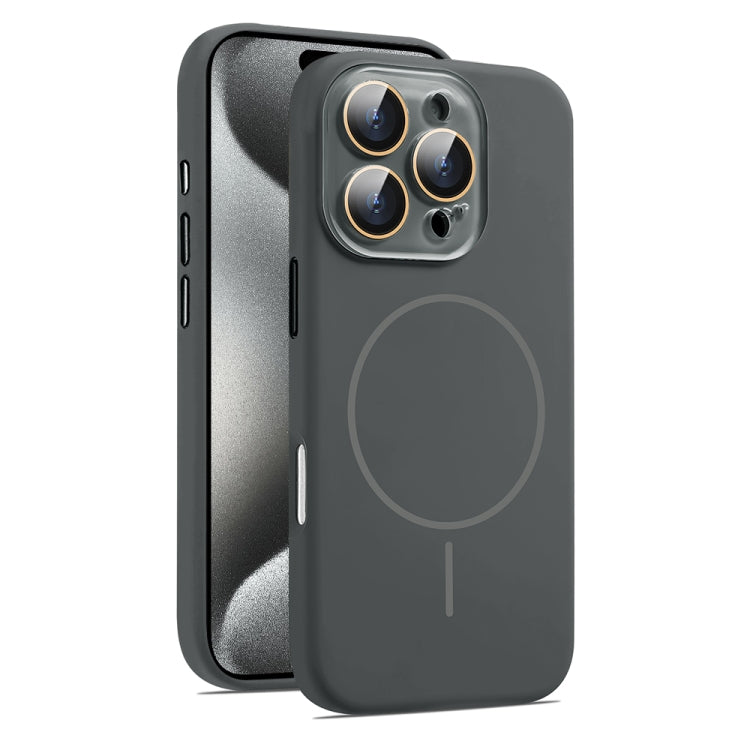 For iPhone 15 Pro AG Fine Hole Liquid Silicone MagSafe Magnetic Phone Case