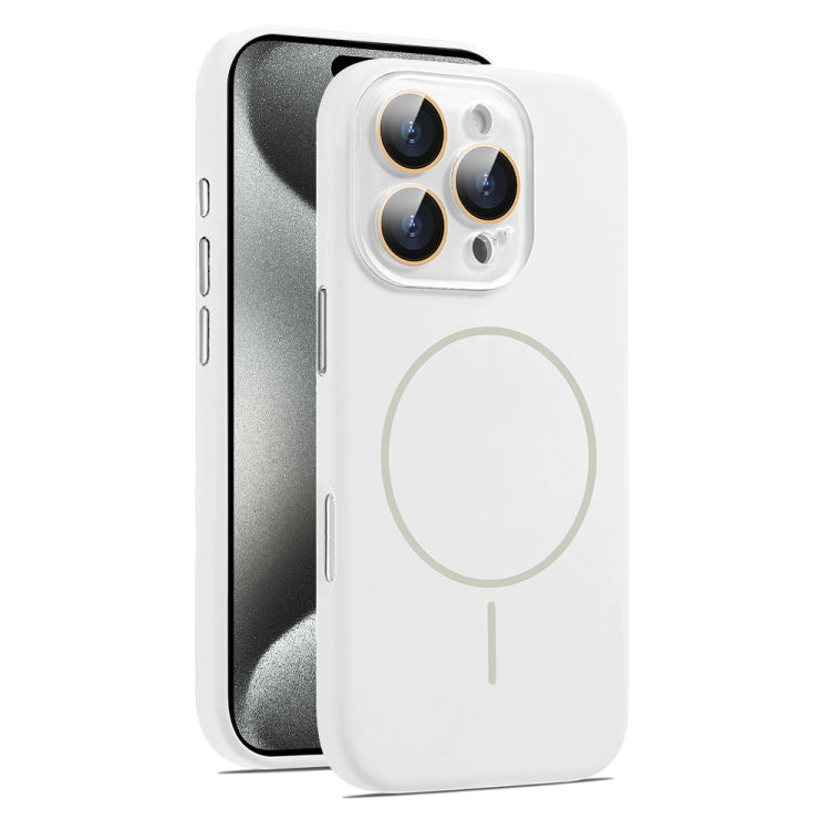For iPhone 15 Pro AG Fine Hole Liquid Silicone MagSafe Magnetic Phone Case