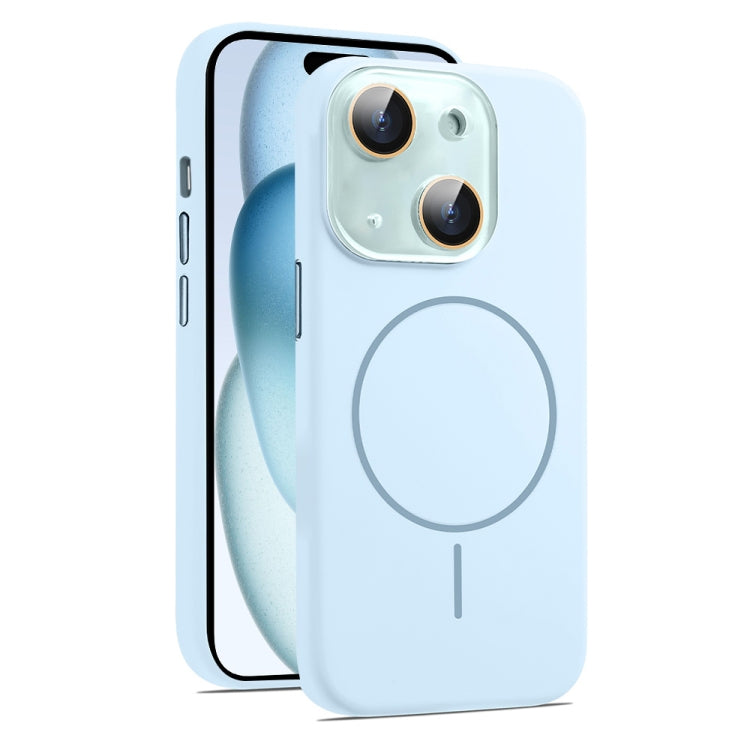 For iPhone 15 AG Fine Hole Liquid Silicone MagSafe Magnetic Phone Case