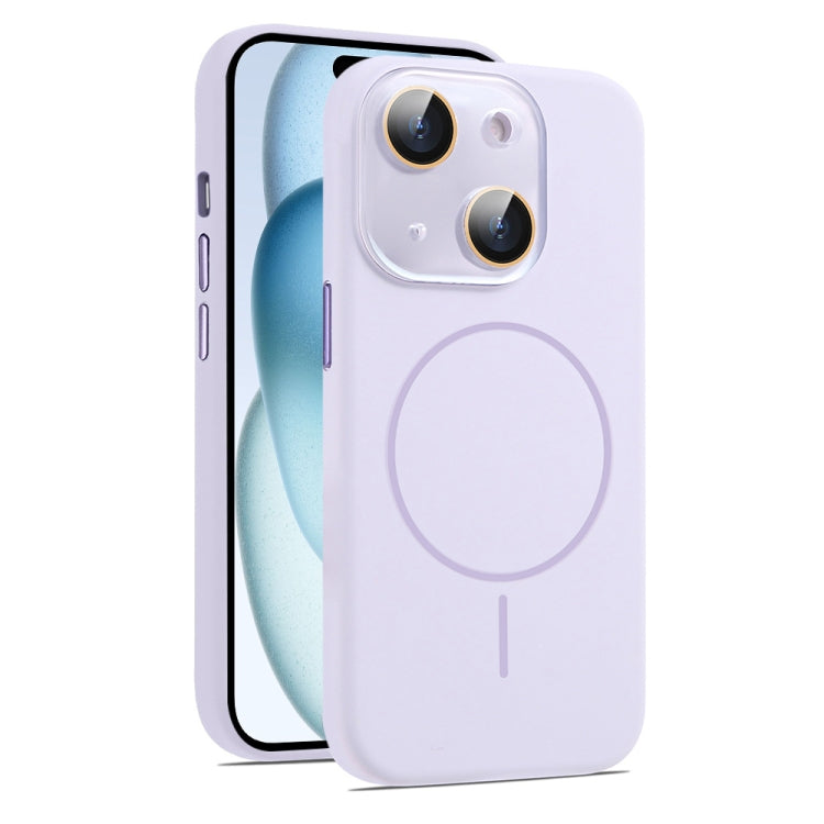 For iPhone 15 AG Fine Hole Liquid Silicone MagSafe Magnetic Phone Case