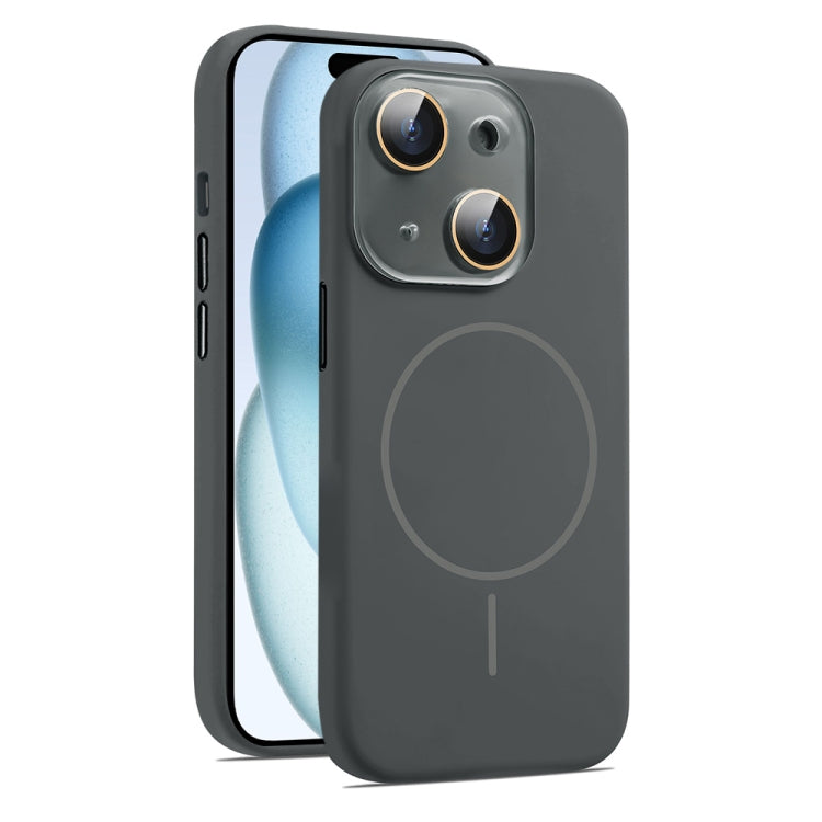 For iPhone 15 AG Fine Hole Liquid Silicone MagSafe Magnetic Phone Case