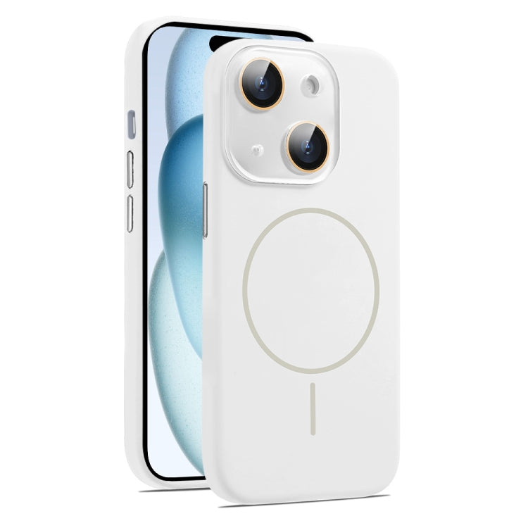 For iPhone 15 AG Fine Hole Liquid Silicone MagSafe Magnetic Phone Case