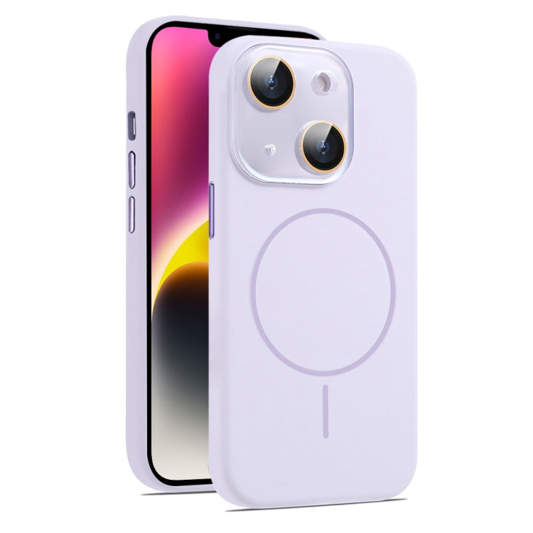 For iPhone 14 AG Fine Hole Liquid Silicone MagSafe Magnetic Phone Case