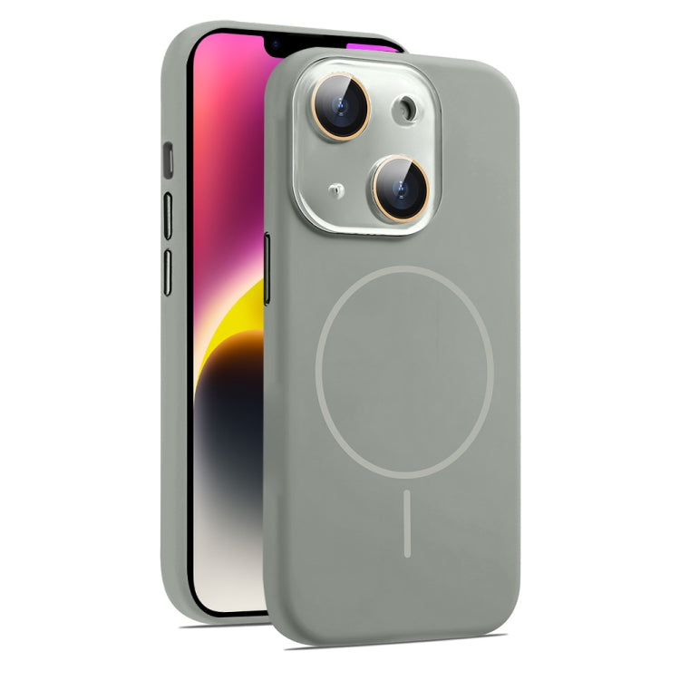 For iPhone 14 AG Fine Hole Liquid Silicone MagSafe Magnetic Phone Case