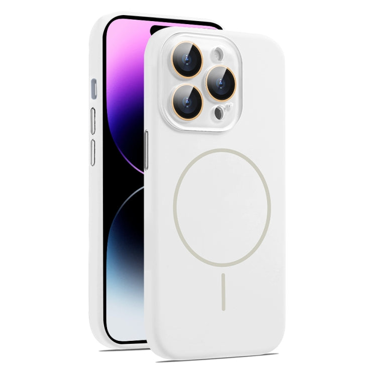 For iPhone 14 Pro Max AG Fine Hole Liquid Silicone MagSafe Magnetic Phone Case