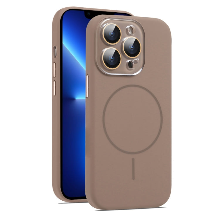 For iPhone 13 Pro AG Fine Hole Liquid Silicone MagSafe Magnetic Phone Case