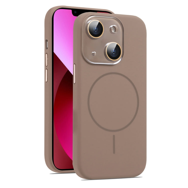 For iPhone 13 AG Fine Hole Liquid Silicone MagSafe Magnetic Phone Case