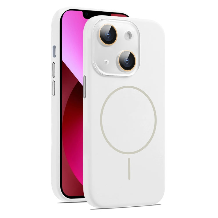 For iPhone 13 AG Fine Hole Liquid Silicone MagSafe Magnetic Phone Case