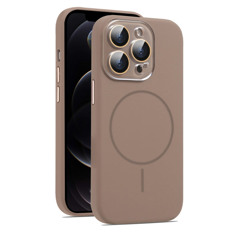 For iPhone 12 Pro Max AG Fine Hole Liquid Silicone MagSafe Magnetic Phone Case