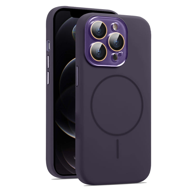 For iPhone 12 Pro Max AG Fine Hole Liquid Silicone MagSafe Magnetic Phone Case