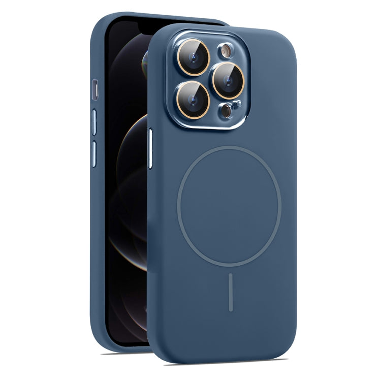 For iPhone 12 Pro AG Fine Hole Liquid Silicone MagSafe Magnetic Phone Case