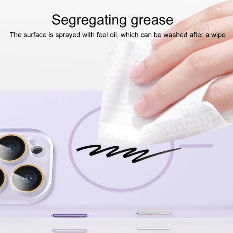 For iPhone 15 AG Fine Hole Liquid Silicone MagSafe Magnetic Phone Case