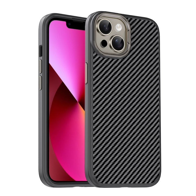 For iPhone 13 Carbon Fiber Textured Oil Spray MagSafe Magnetic Phone Case