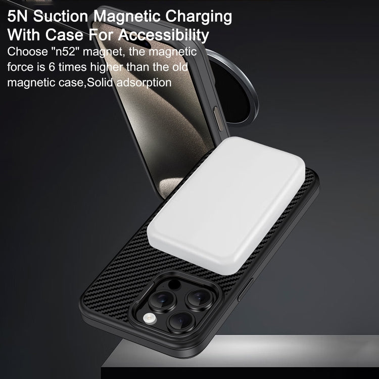 For iPhone 13 Carbon Fiber Textured Oil Spray MagSafe Magnetic Phone Case