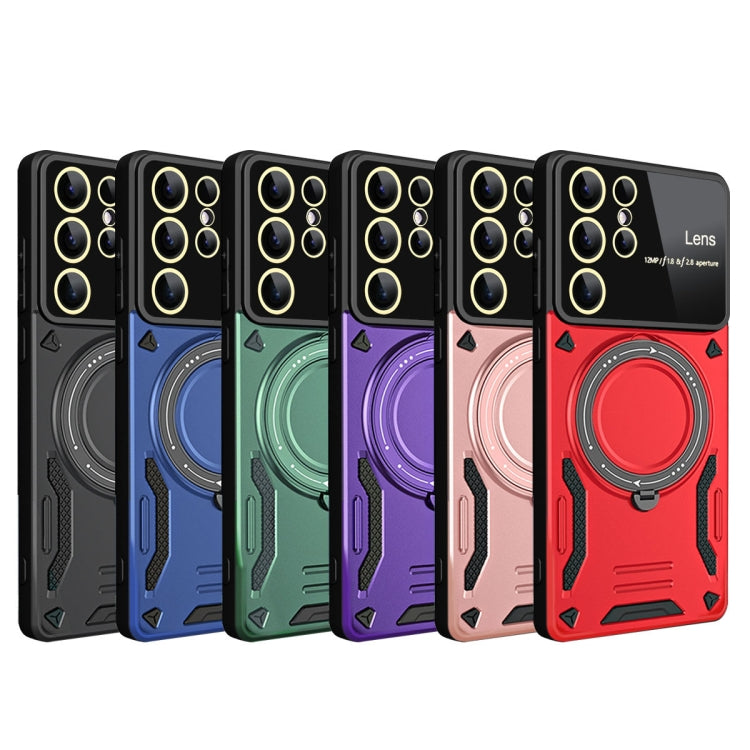 For Samsung Galaxy S25 Ultra 5G Large Window MagSafe Holder Phone Case