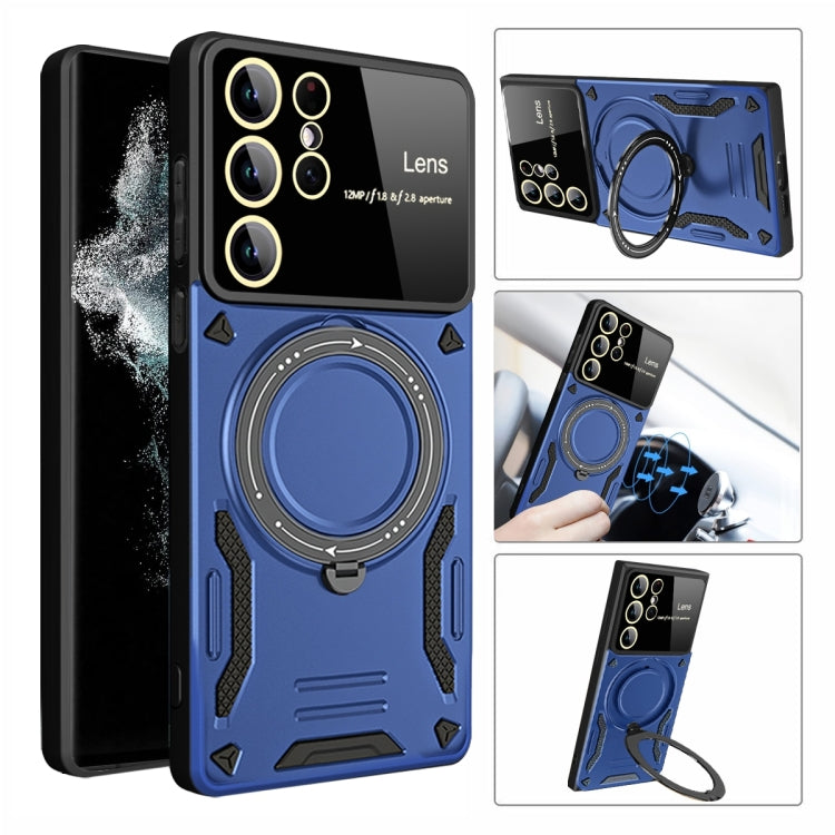 For Samsung Galaxy S22 Ultra 5G Large Window MagSafe Holder Phone Case