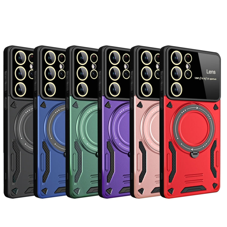 For Samsung Galaxy S22 Ultra 5G Large Window MagSafe Holder Phone Case