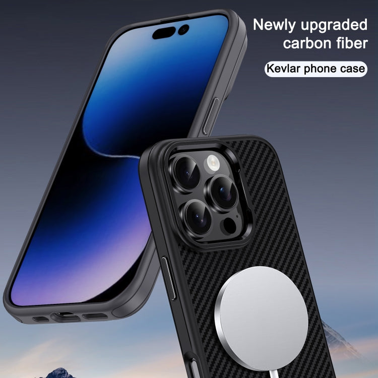 For iPhone 16 Pro Max Carbon Fiber Textured Oil Spray MagSafe Magnetic Phone Case