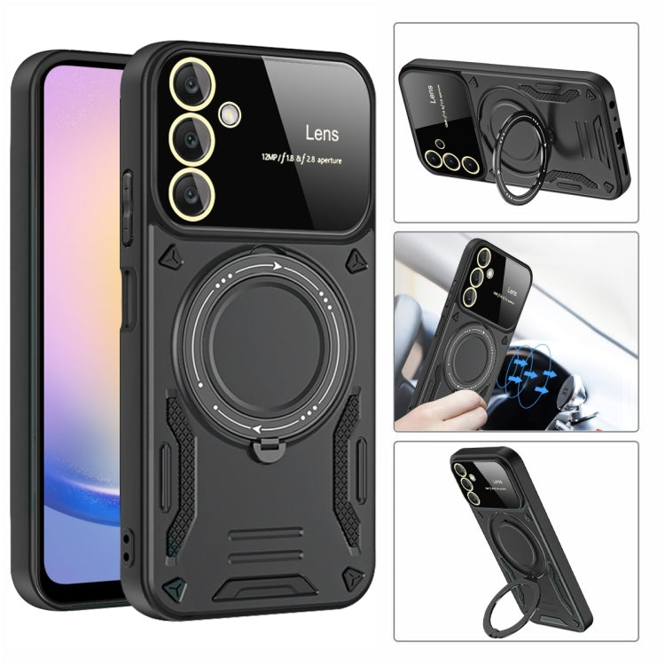 For Samsung Galaxy A25 5G Global Large Window MagSafe Holder Phone Case