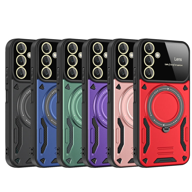 For Samsung Galaxy A25 5G Global Large Window MagSafe Holder Phone Case