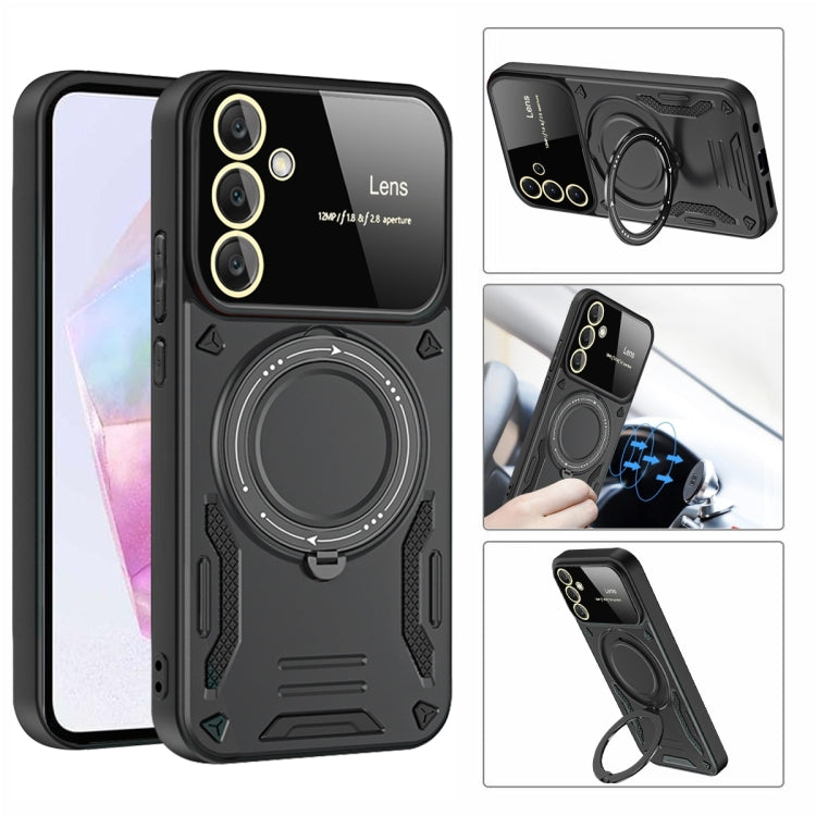 For Samsung Galaxy A35 5G Large Window MagSafe Holder Phone Case