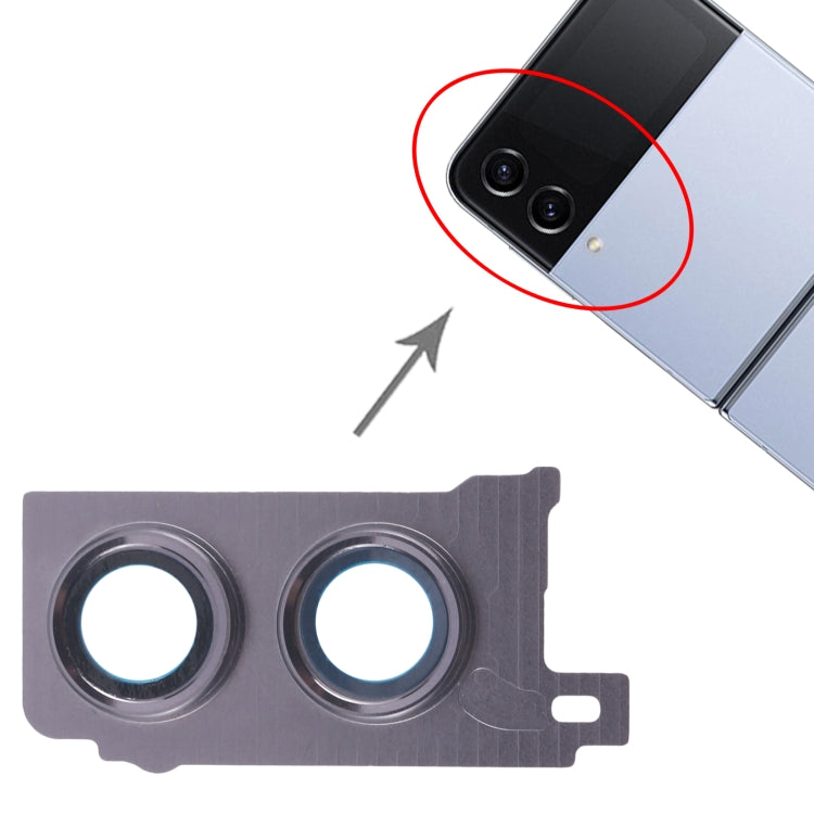 For Samsung Galaxy Z Flip4 SM-F721B 10pcs Rear Camera Lens Cover - Black