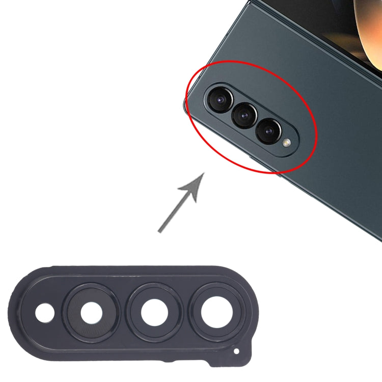For Samsung Galaxy Z Fold4 SM-F936B 10pcs Rear Camera Lens Cover - Black