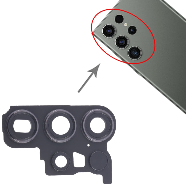 For Samsung Galaxy S23 Ultra SM-S918B 10pcs Rear Camera Lens Cover - Black