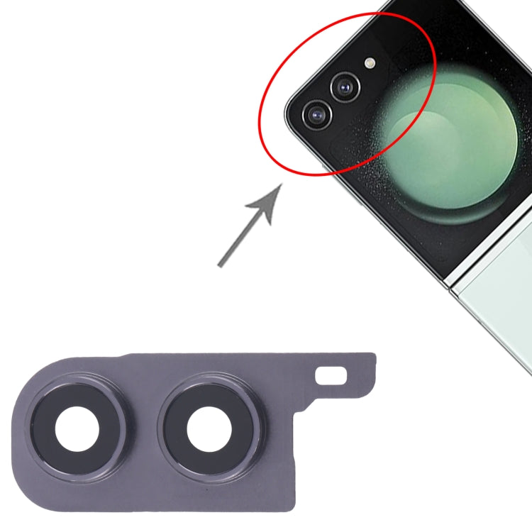 For Samsung Galaxy Z Flip5 SM-F731B 10pcs Rear Camera Lens Cover - Black