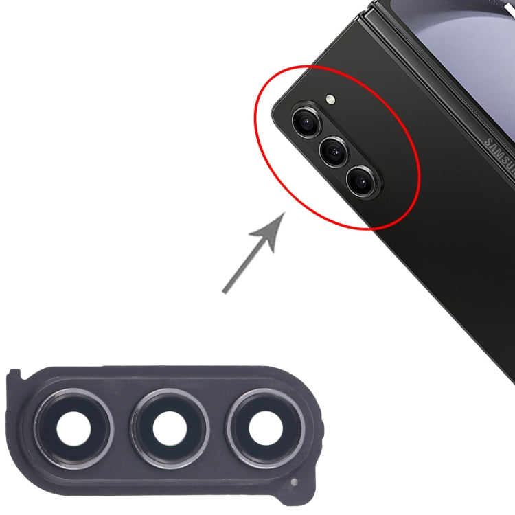 For Samsung Galaxy Z Fold5 SM-F946B 10pcs Rear Camera Lens Cover - Black