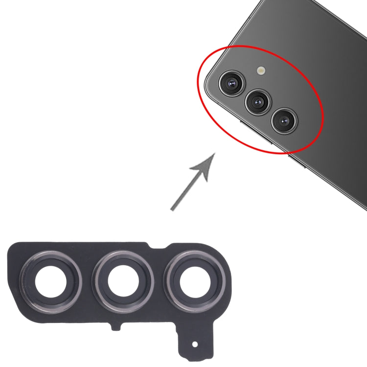 For Samsung Galaxy S24 SM-S921B 10pcs Rear Camera Lens Cover - Black