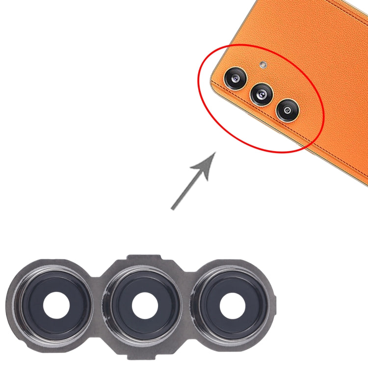 For Samsung Galaxy F55 SM-E556B 10pcs Rear Camera Lens Cover - Black