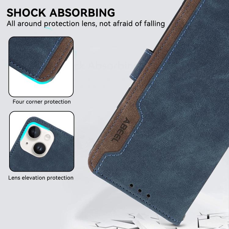 For Google Pixel 10a ABEEL Color Block Magnetic RFID Leather Phone Case