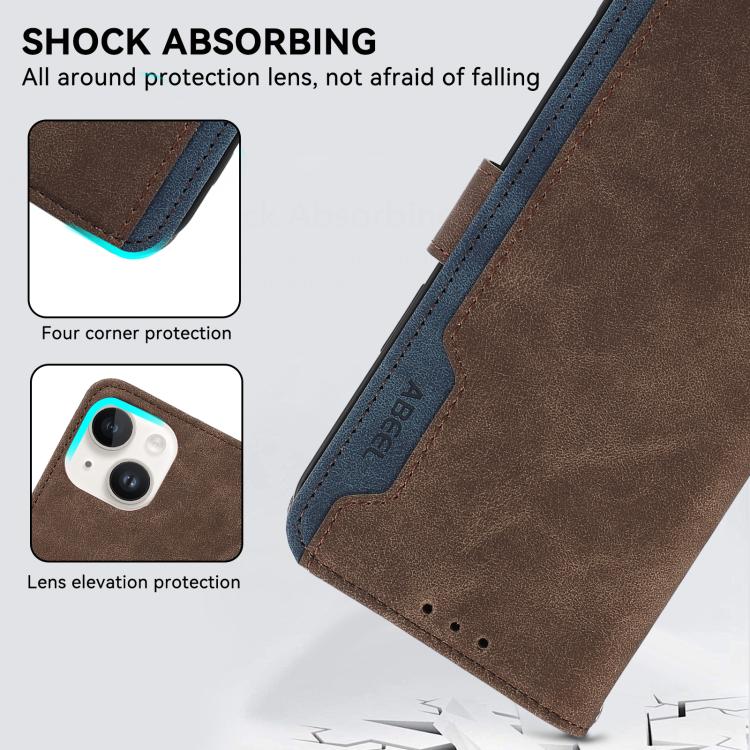 For Google Pixel 10a ABEEL Color Block Magnetic RFID Leather Phone Case