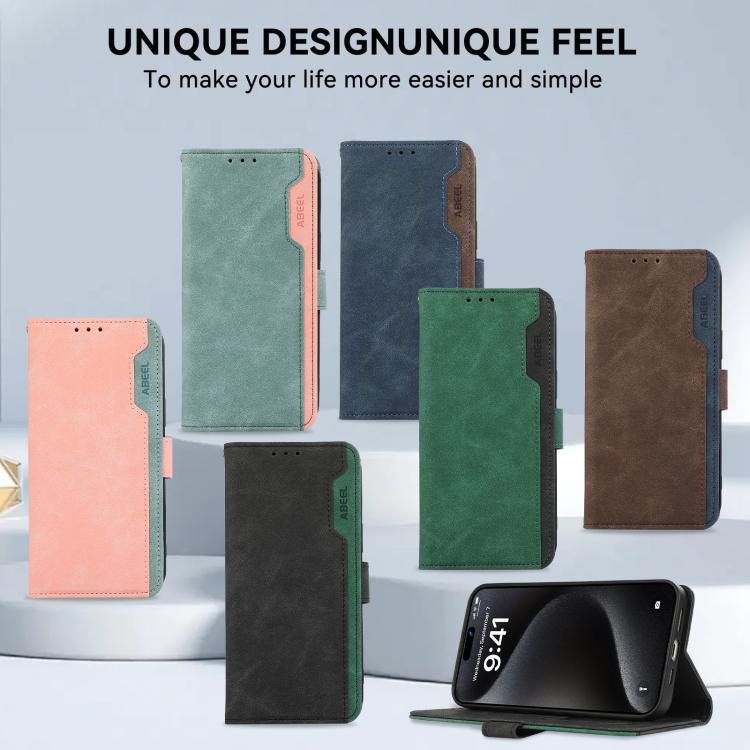 For Google Pixel 11 Pro XL ABEEL Color Block Magnetic RFID Leather Phone Case
