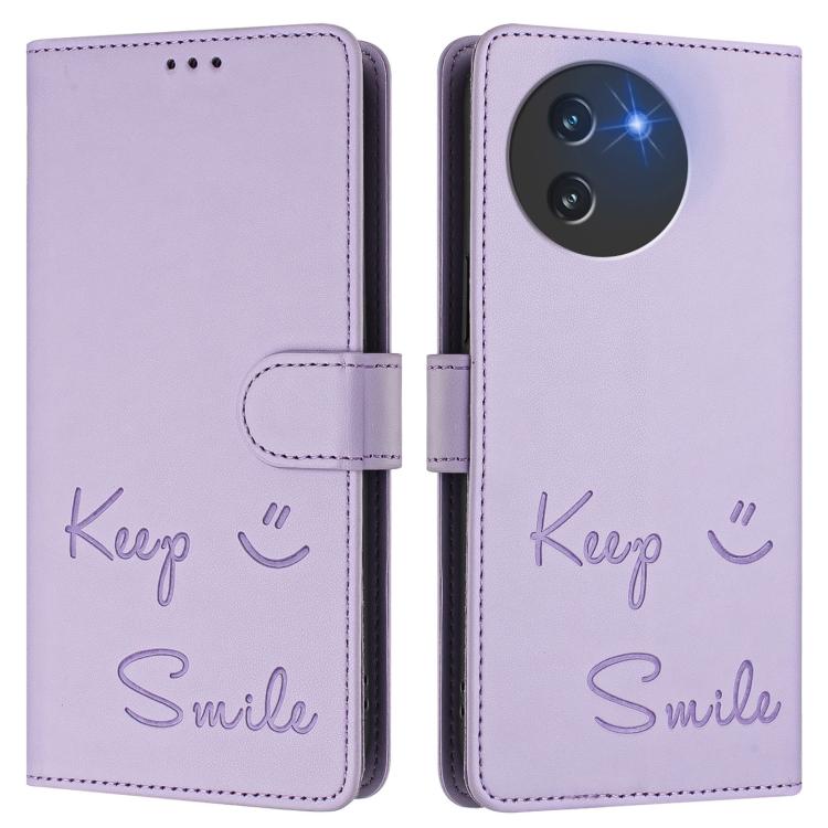 For Doogee Note 59 / Note 59 Pro Smile Embossing RFID Leather Phone Case