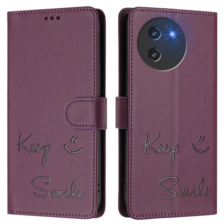 For Doogee Note 59 / Note 59 Pro Smile Embossing RFID Leather Phone Case