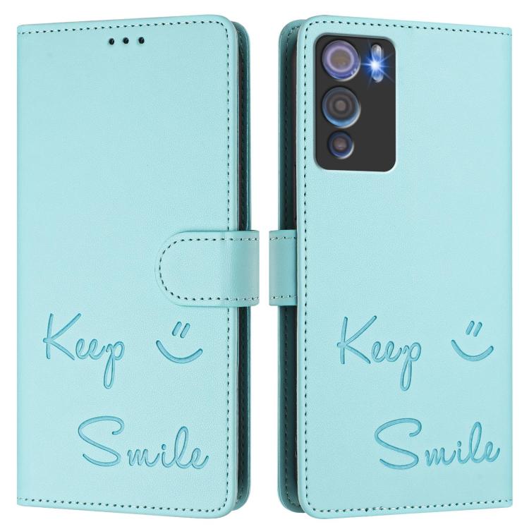 For Doogee N60 Pro Smile Embossing RFID Leather Phone Case