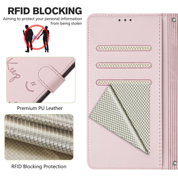 For Doogee N60 Pro Smile Embossing RFID Leather Phone Case