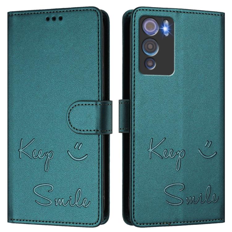 For Doogee N60 Pro Smile Embossing RFID Leather Phone Case