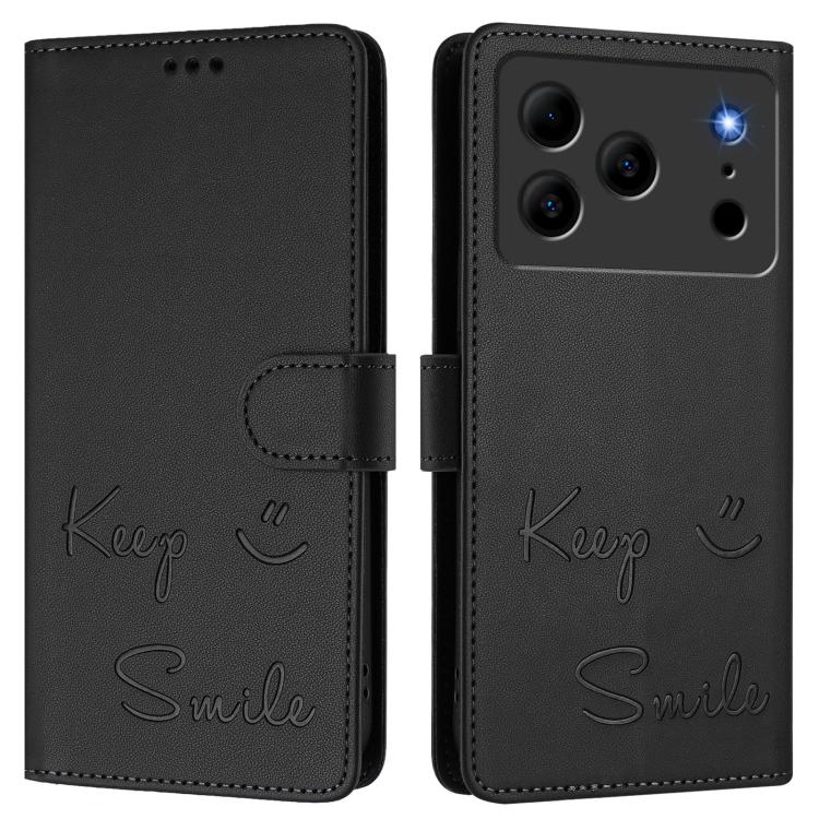 For Doogee Note 56 / Note 56 Pro Smile Embossing RFID Leather Phone Case
