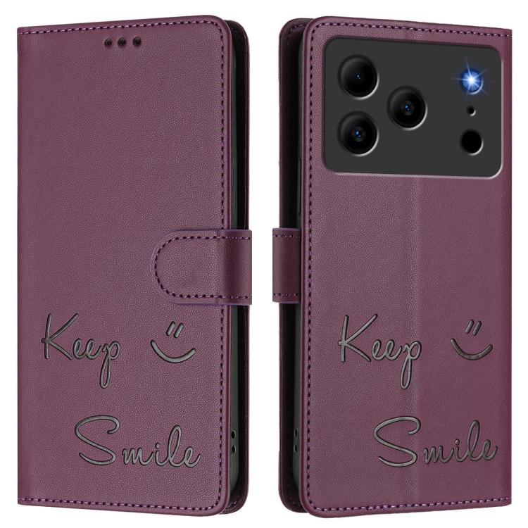 For Doogee Note 56 / Note 56 Pro Smile Embossing RFID Leather Phone Case